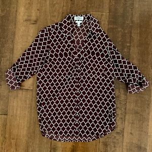 Express brown geometric The Portofino Shirt Slim size XS